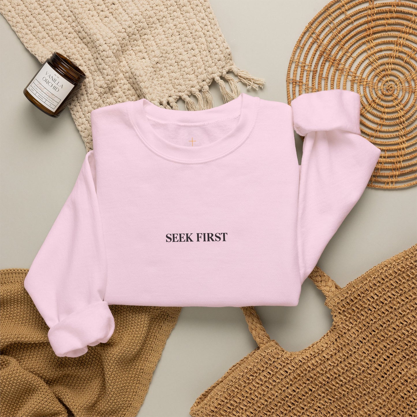 Heart Graphic Sweatshirt — Minimal Olive Heart Crewneck