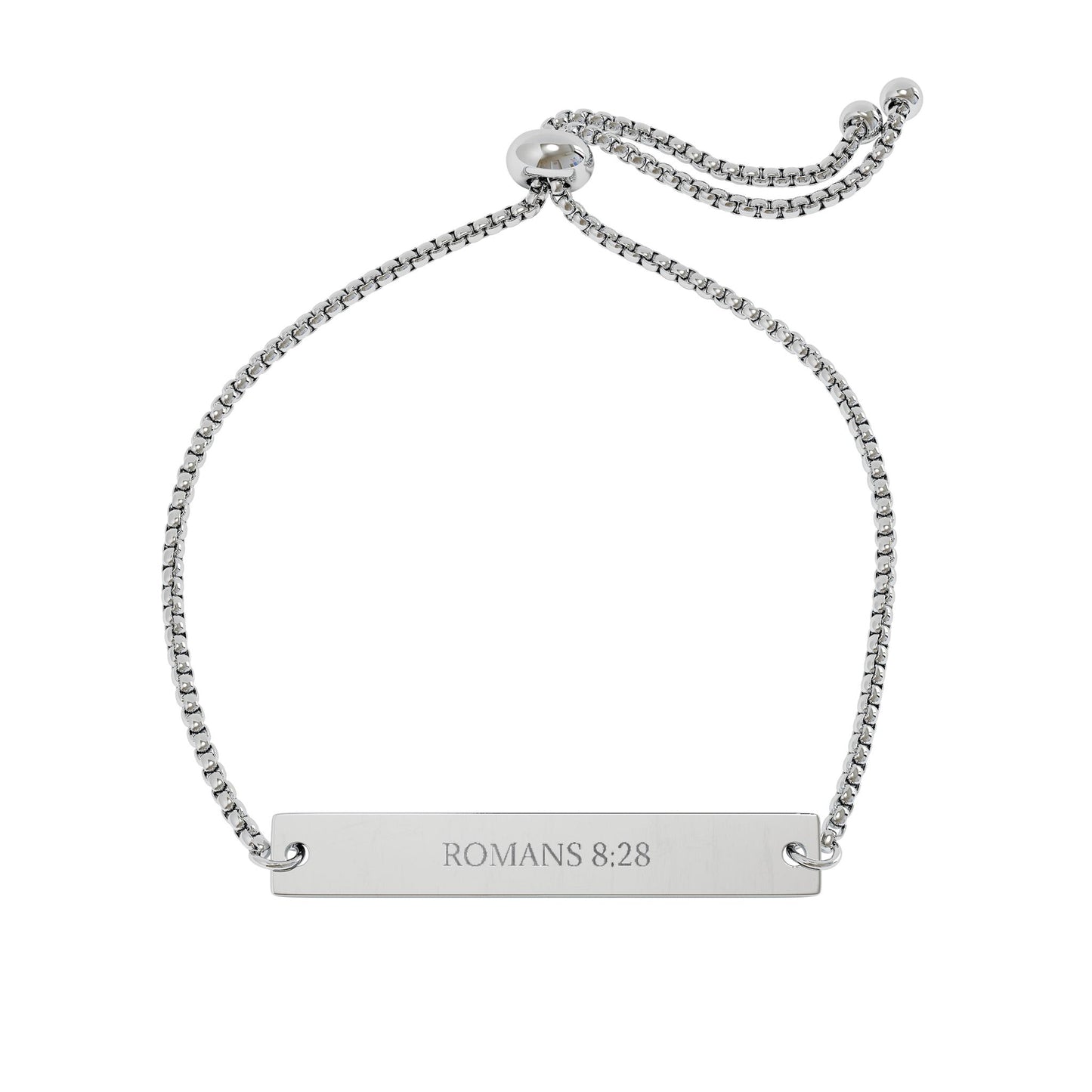 Engravable Adjustable Bar Bracelet – Personalized Name/Date Plate