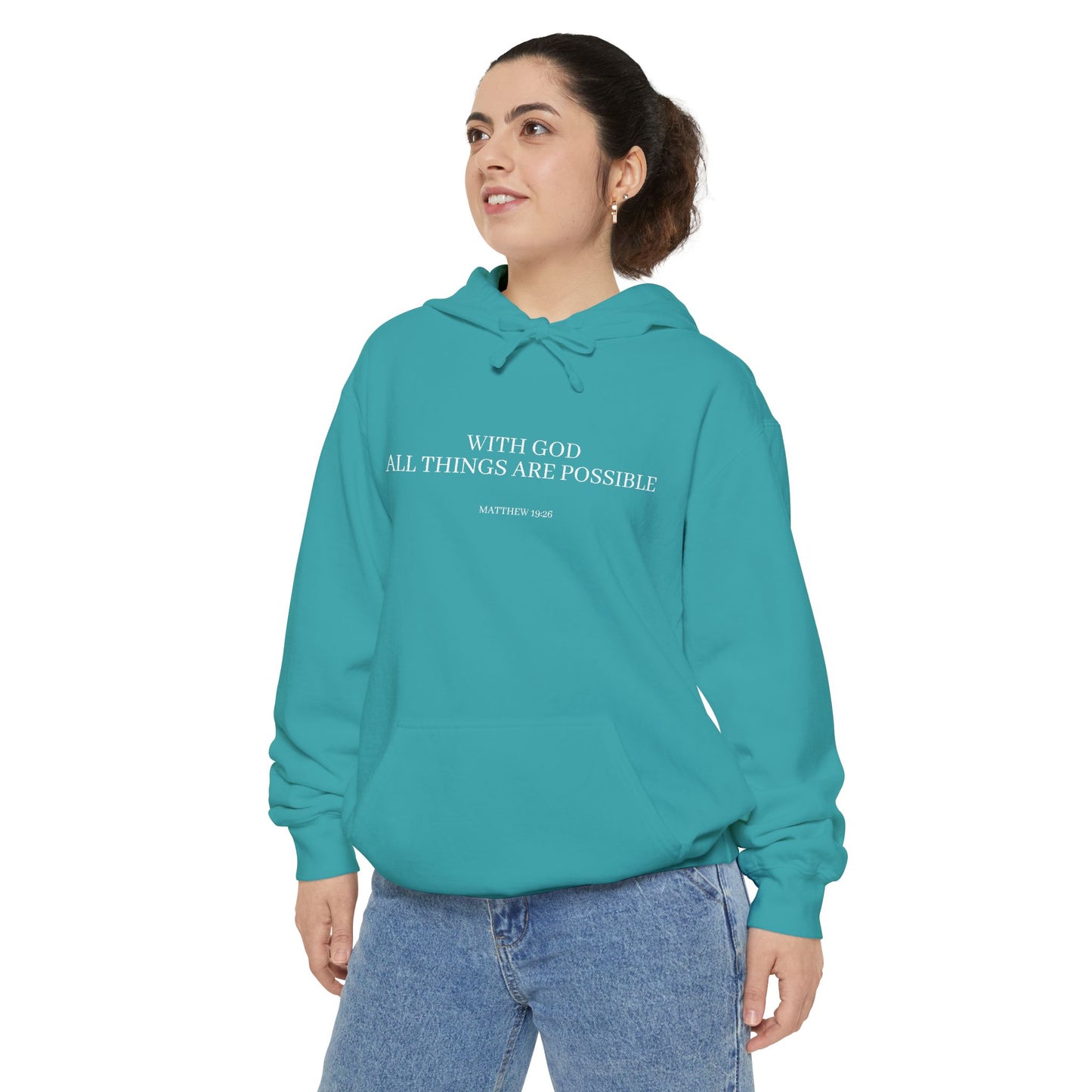 With God All Things Are Possible Hoodie — Inspirational Faith Graphic Hoodie