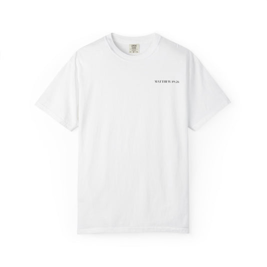 Scripture T-Shirt — "But With God All Things Are Possible" Back Print