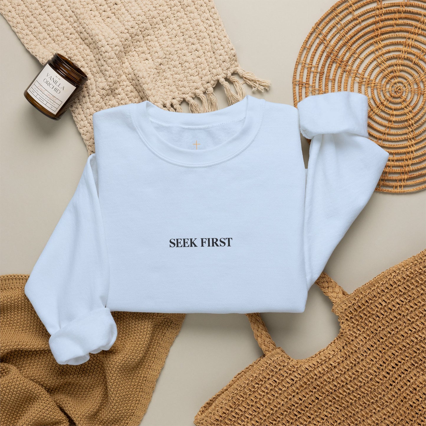 Heart Graphic Sweatshirt — Minimal Olive Heart Crewneck