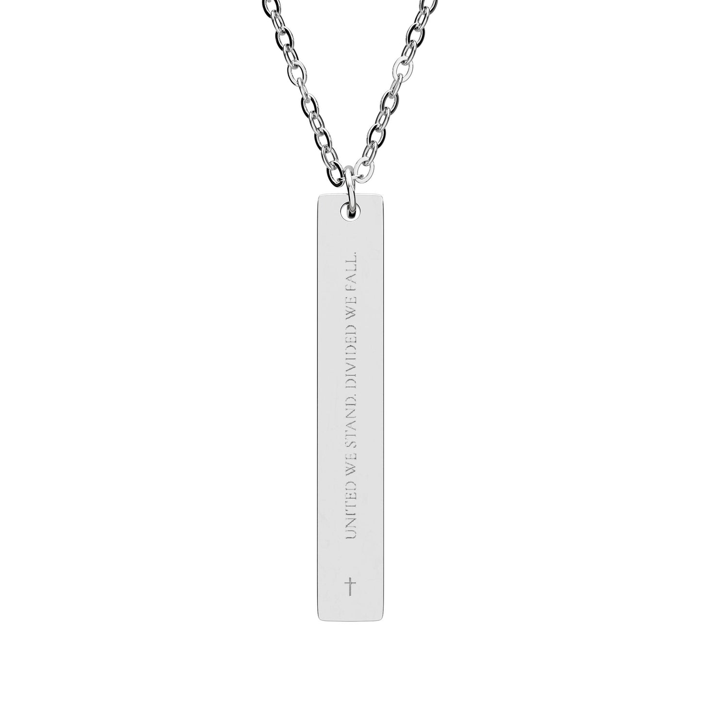 Engravable Vertical Bar Necklace — Personalized Name & Date Pendant (Sterling/Silver or Gold)