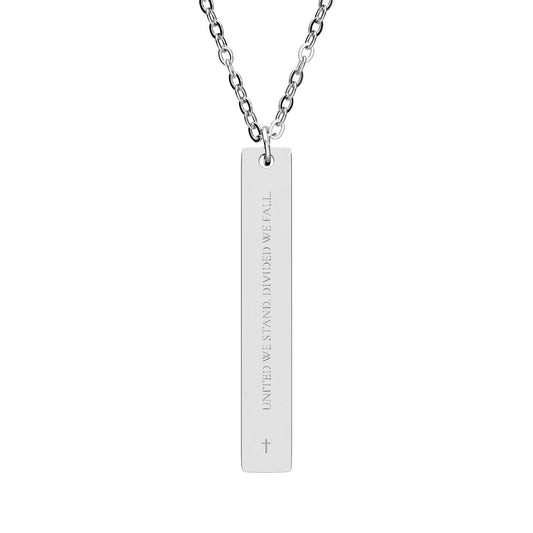Engravable Vertical Bar Necklace — Personalized Name & Date Pendant (Sterling/Silver or Gold)