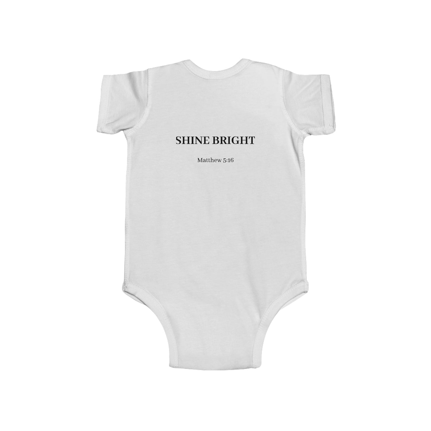 Infant Bodysuit — "Jesus Loves Me / Shine Bright" Minimal Christian Baby Onesie