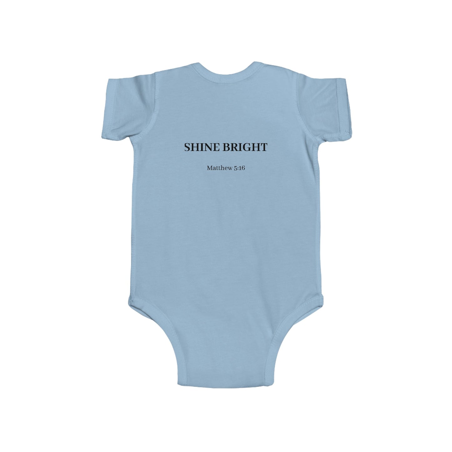 Infant Bodysuit — "Jesus Loves Me / Shine Bright" Minimal Christian Baby Onesie