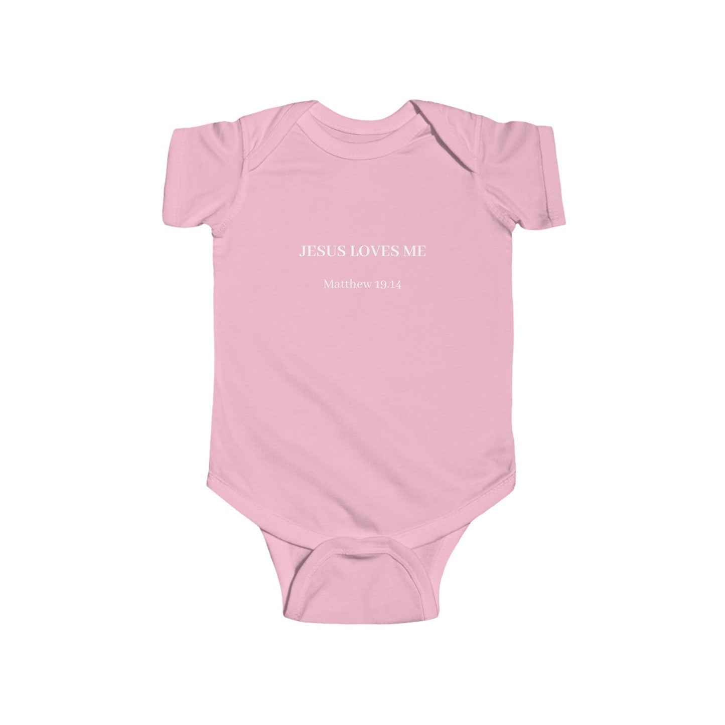 Infant Bodysuit — "Jesus Loves Me / Shine Bright" Minimal Christian Baby Onesie