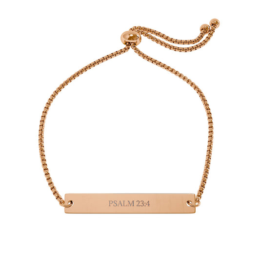 Engravable Flat Bar Bracelet — Adjustable Personalized Name Plate