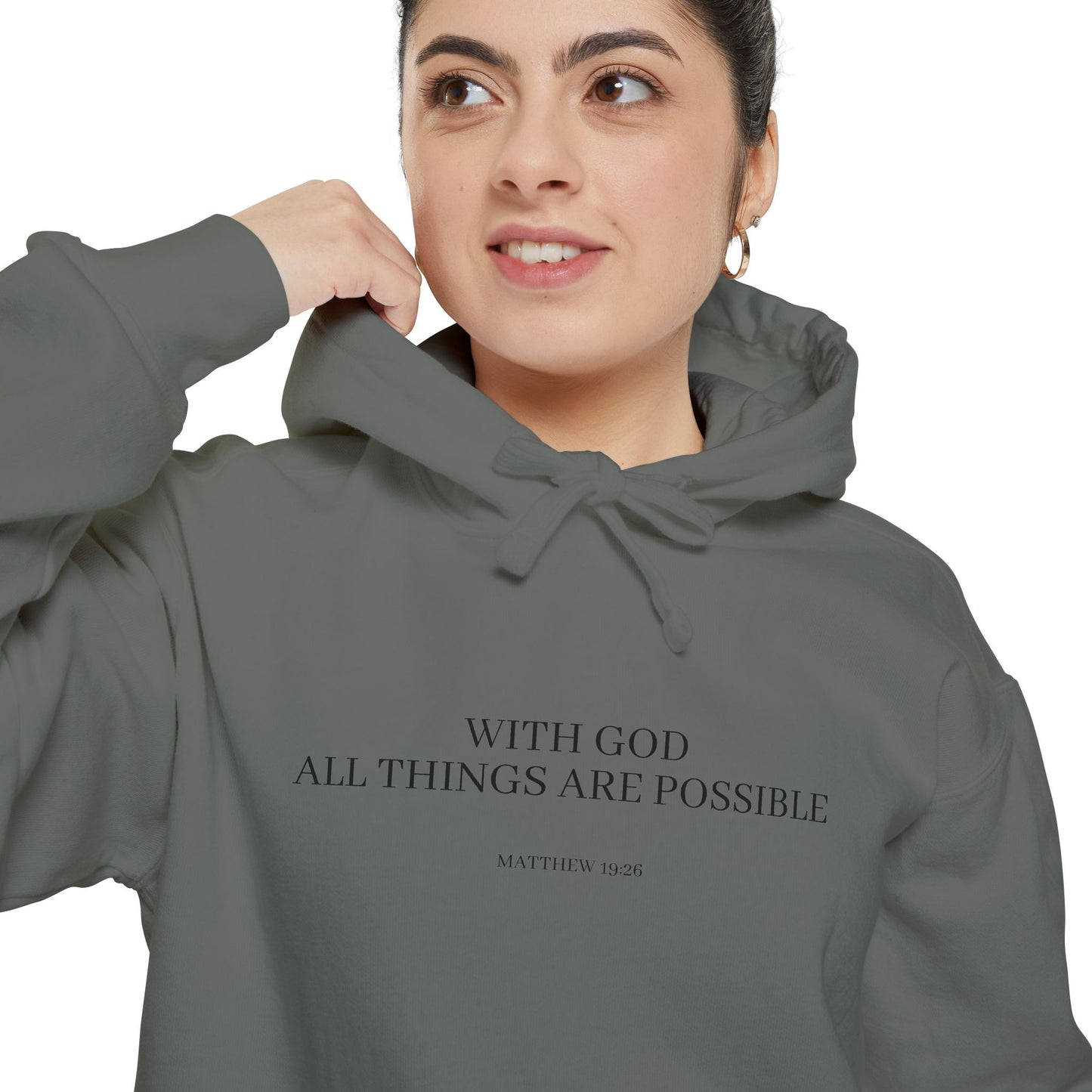 With God All Things Are Possible Hoodie — Inspirational Faith Graphic Hoodie