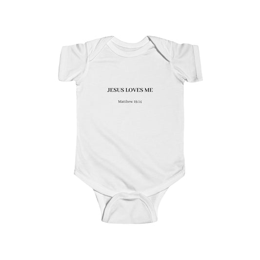 Infant Bodysuit — "Jesus Loves Me / Shine Bright" Minimal Christian Baby Onesie