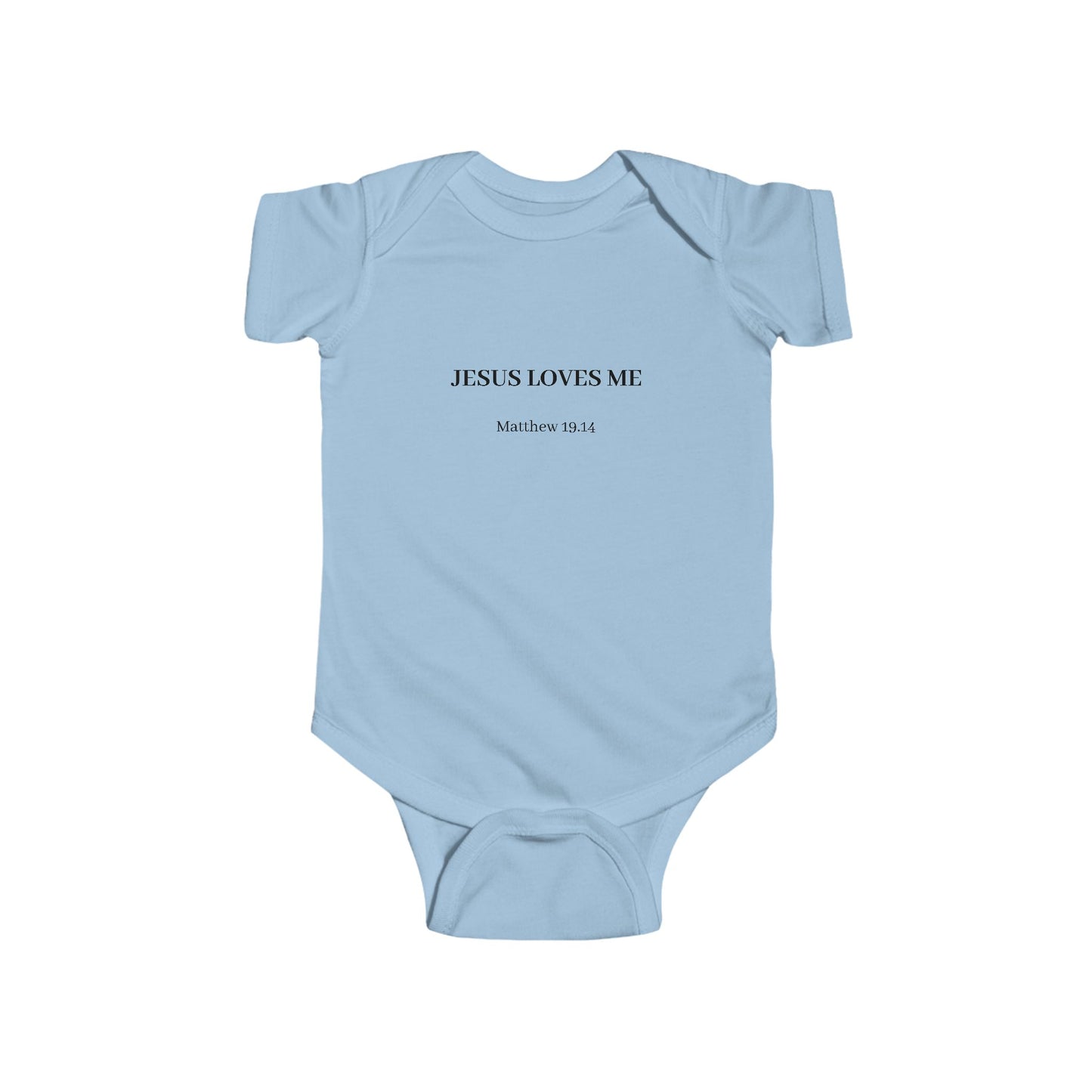 Infant Bodysuit — "Jesus Loves Me / Shine Bright" Minimal Christian Baby Onesie