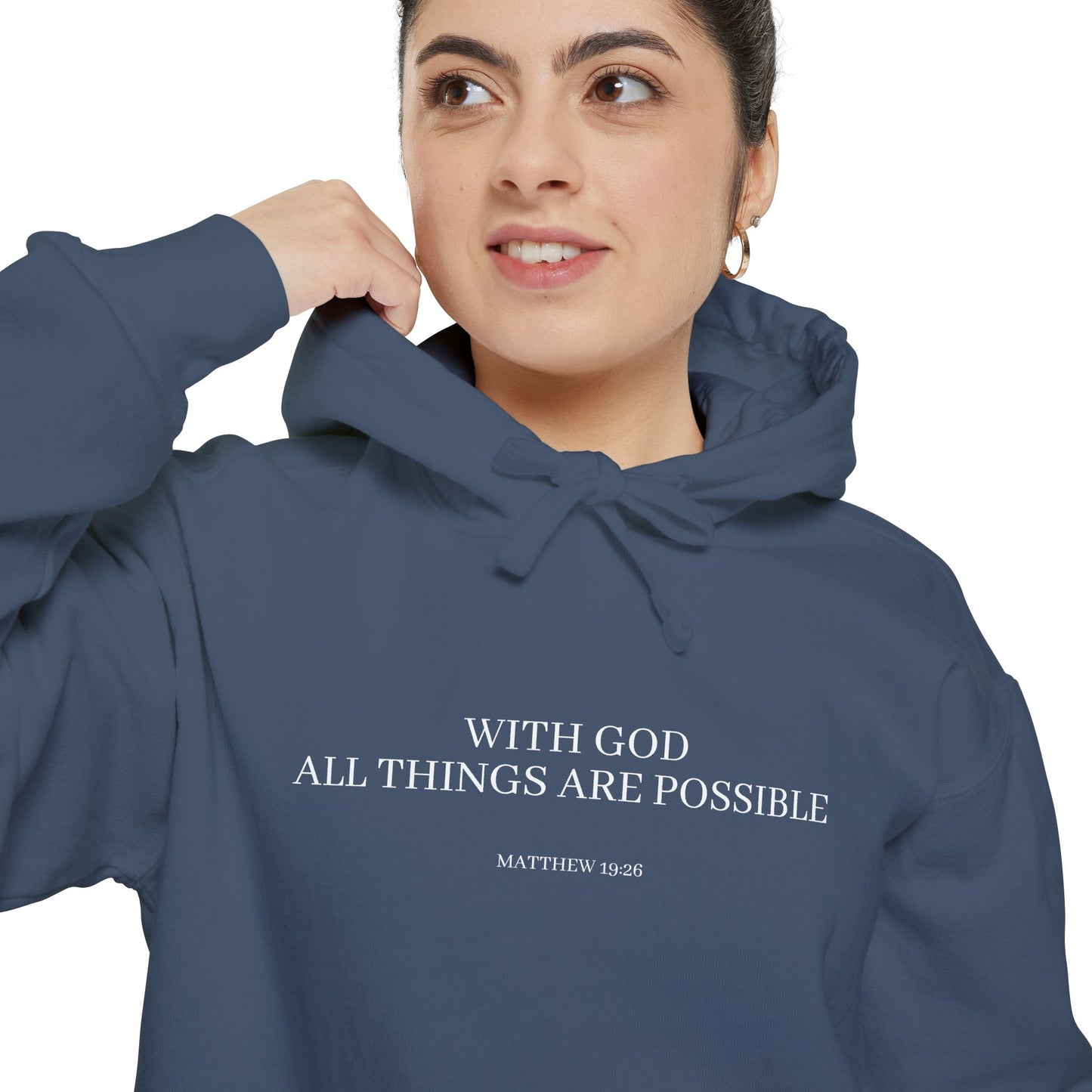 With God All Things Are Possible Hoodie — Inspirational Faith Graphic Hoodie
