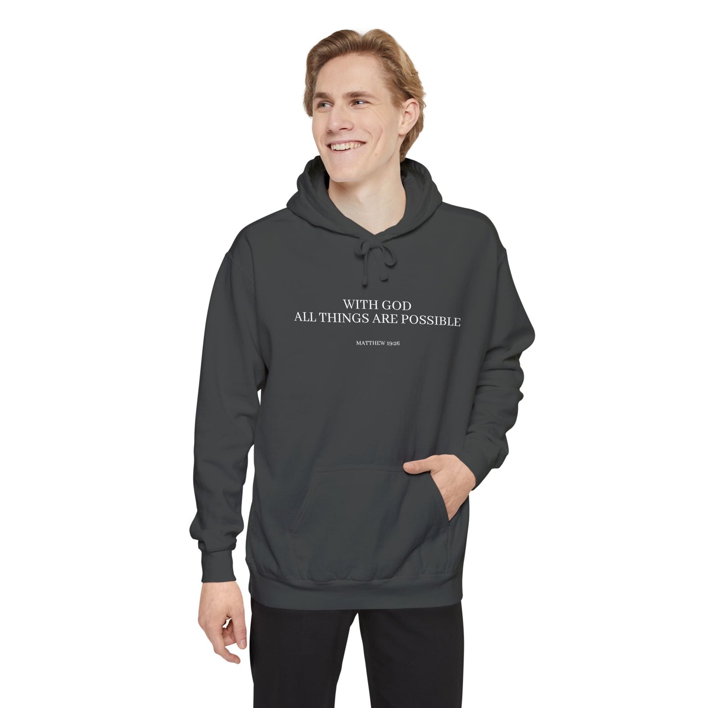 With God All Things Are Possible Hoodie — Inspirational Faith Graphic Hoodie