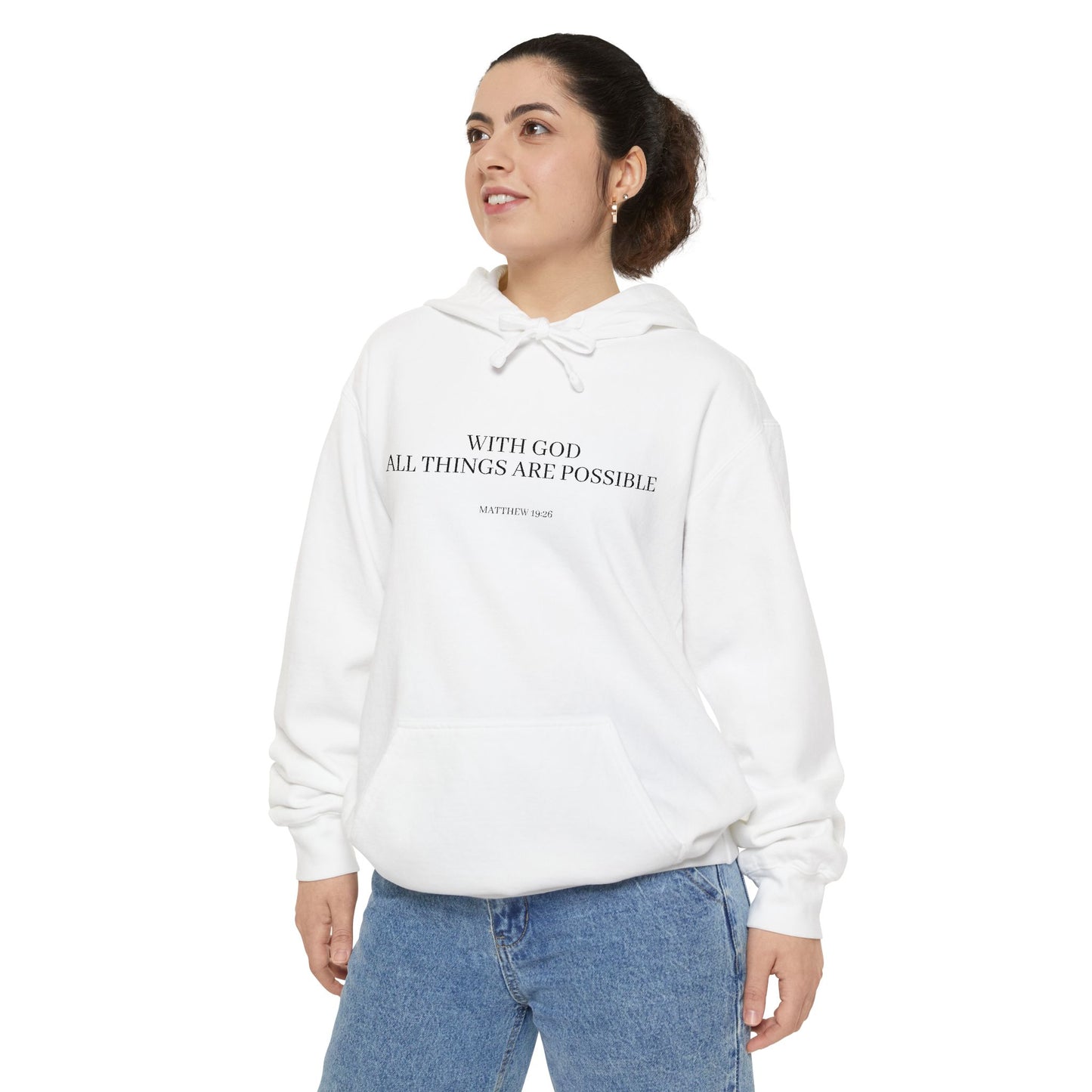 With God All Things Are Possible Hoodie — Inspirational Faith Graphic Hoodie