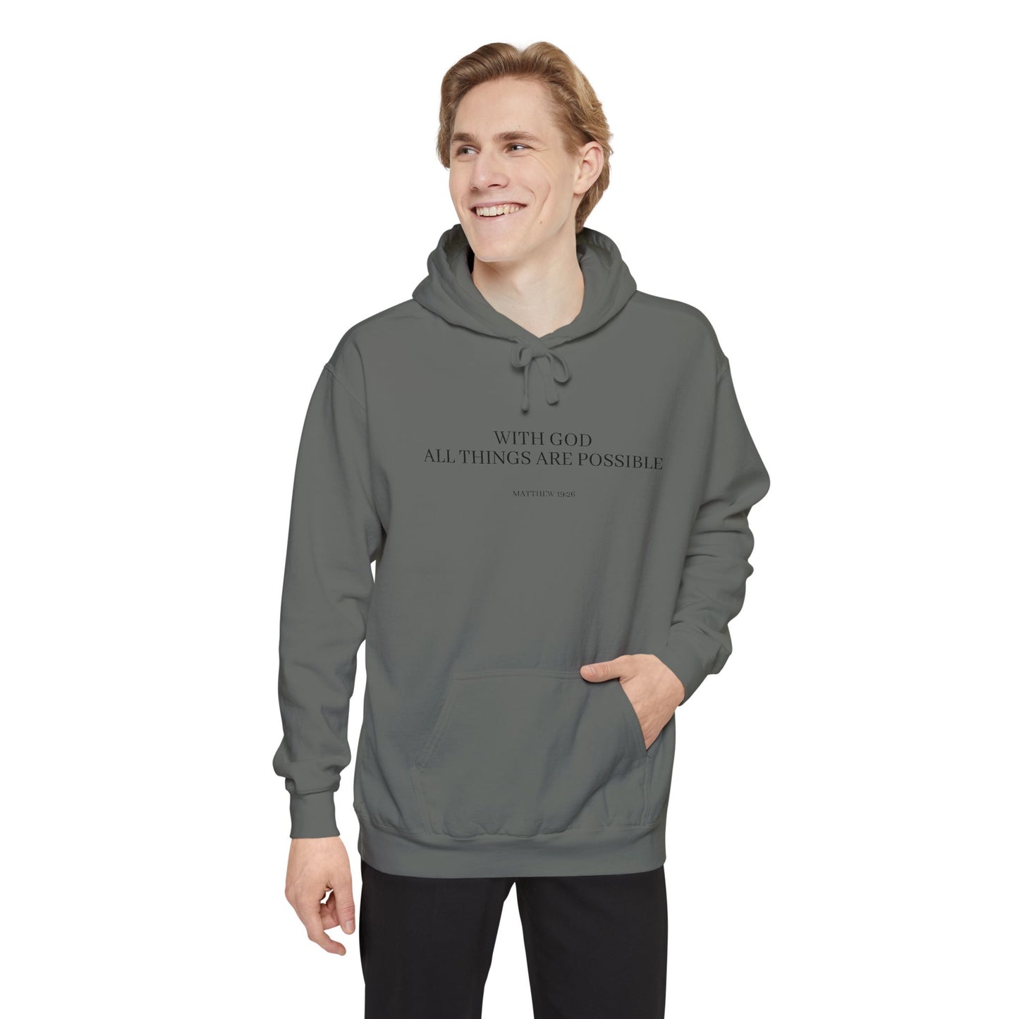 With God All Things Are Possible Hoodie — Inspirational Faith Graphic Hoodie
