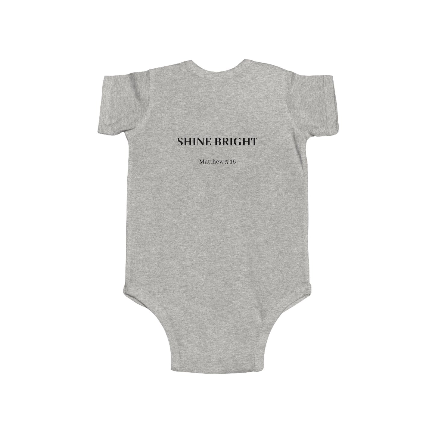 Infant Bodysuit — "Jesus Loves Me / Shine Bright" Minimal Christian Baby Onesie