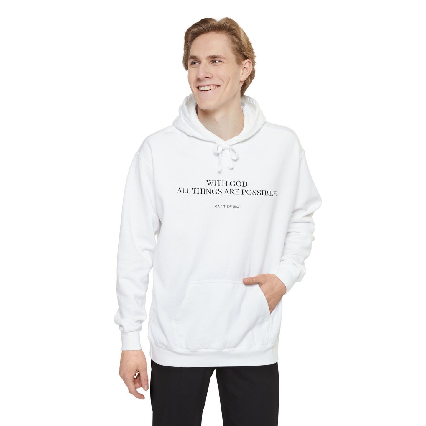 With God All Things Are Possible Hoodie — Inspirational Faith Graphic Hoodie