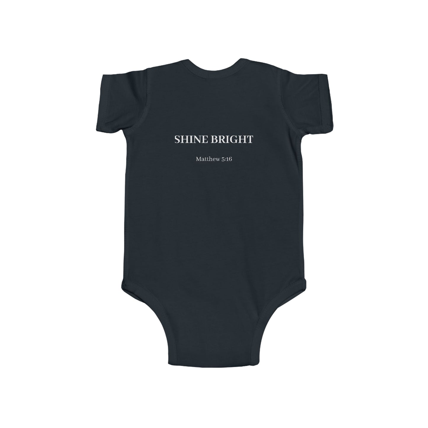 Infant Bodysuit — "Jesus Loves Me / Shine Bright" Minimal Christian Baby Onesie