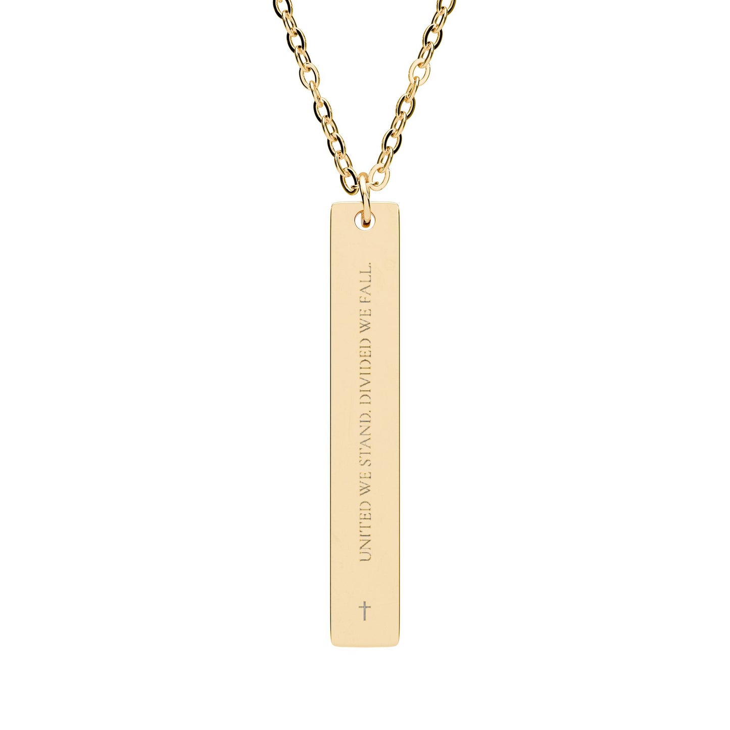 Engravable Vertical Bar Necklace — Personalized Name & Date Pendant (Sterling/Silver or Gold)