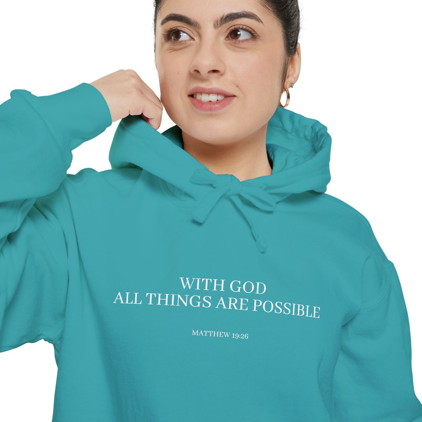 With God All Things Are Possible Hoodie — Inspirational Faith Graphic Hoodie