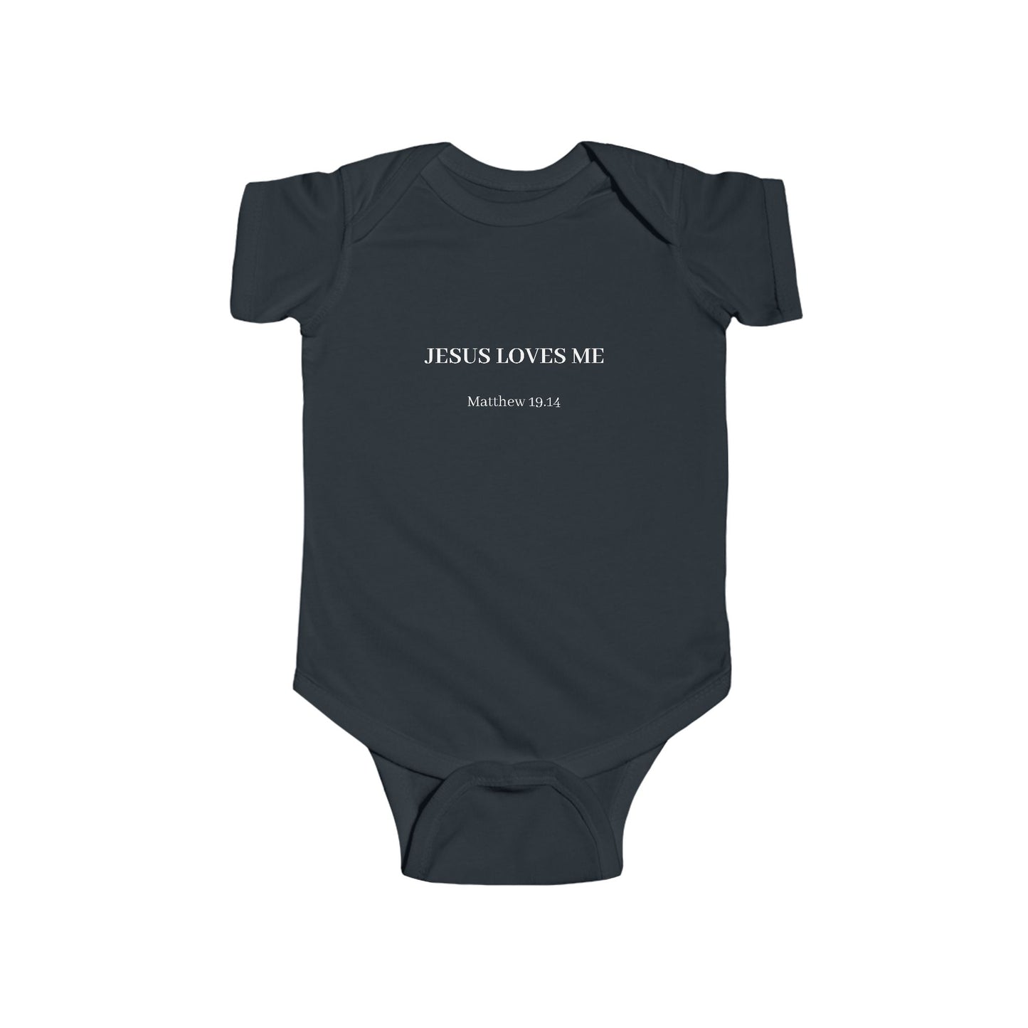 Infant Bodysuit — "Jesus Loves Me / Shine Bright" Minimal Christian Baby Onesie