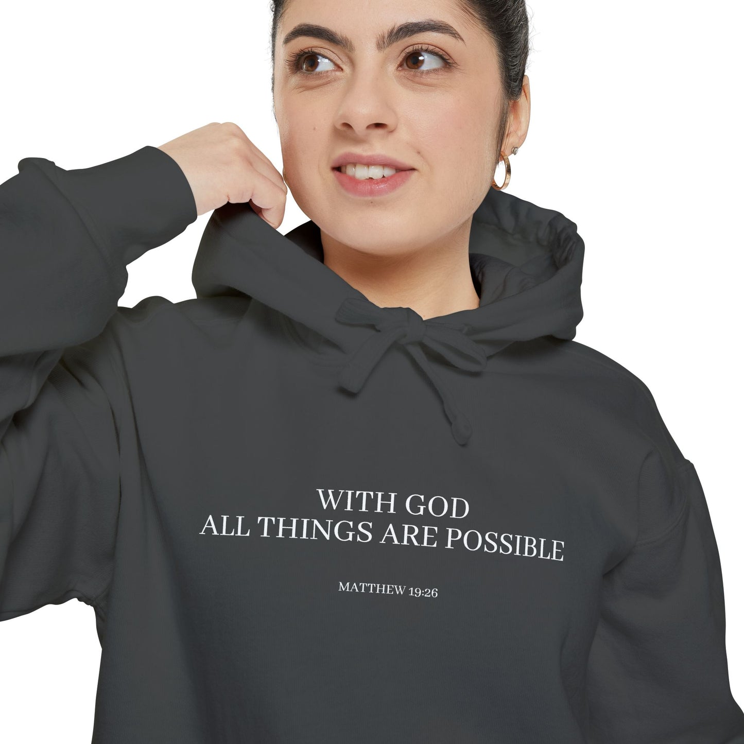 With God All Things Are Possible Hoodie — Inspirational Faith Graphic Hoodie